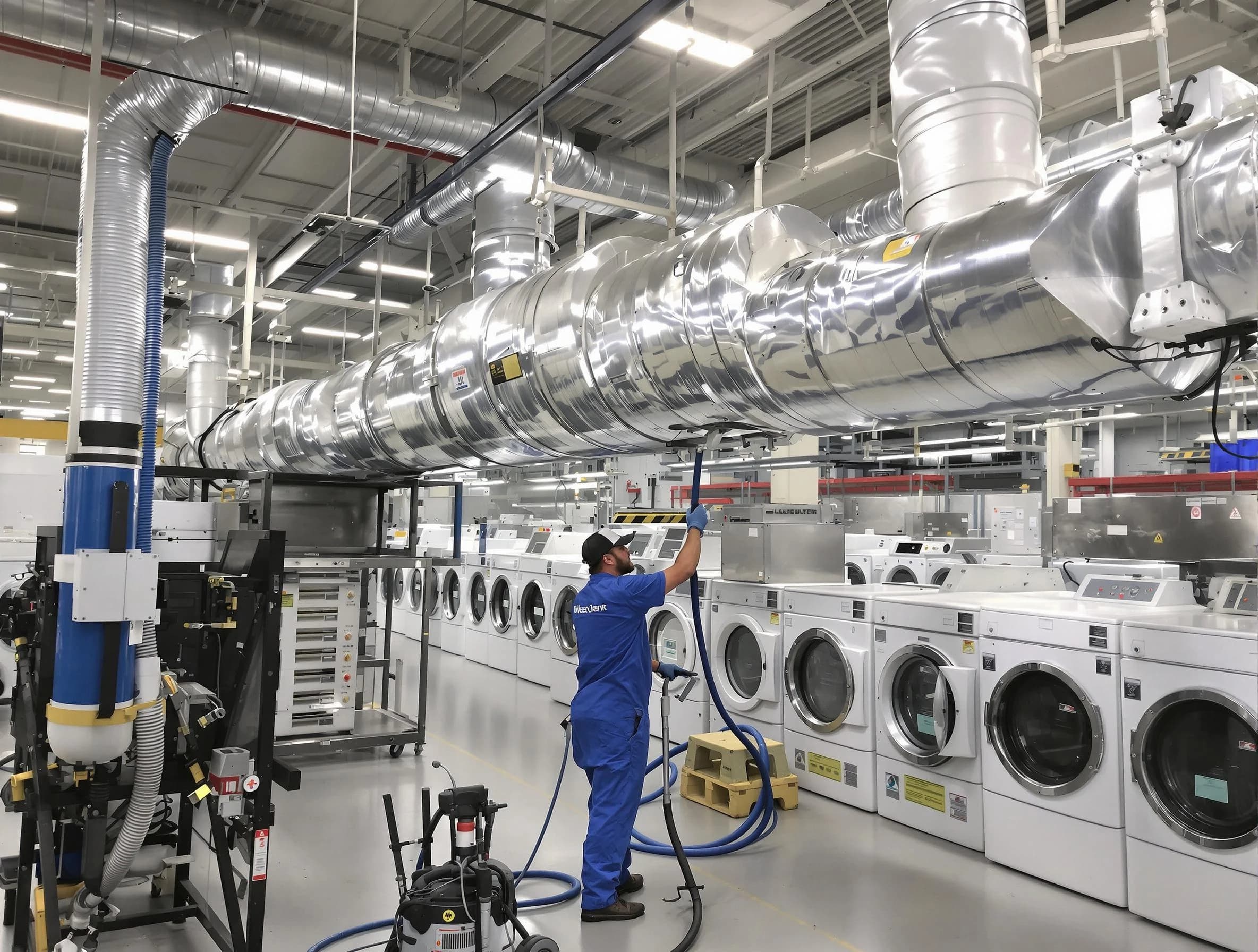 Ambridge Dryer Vent Cleaning team performing heavy-duty industrial dryer vent cleaning in Ambridge