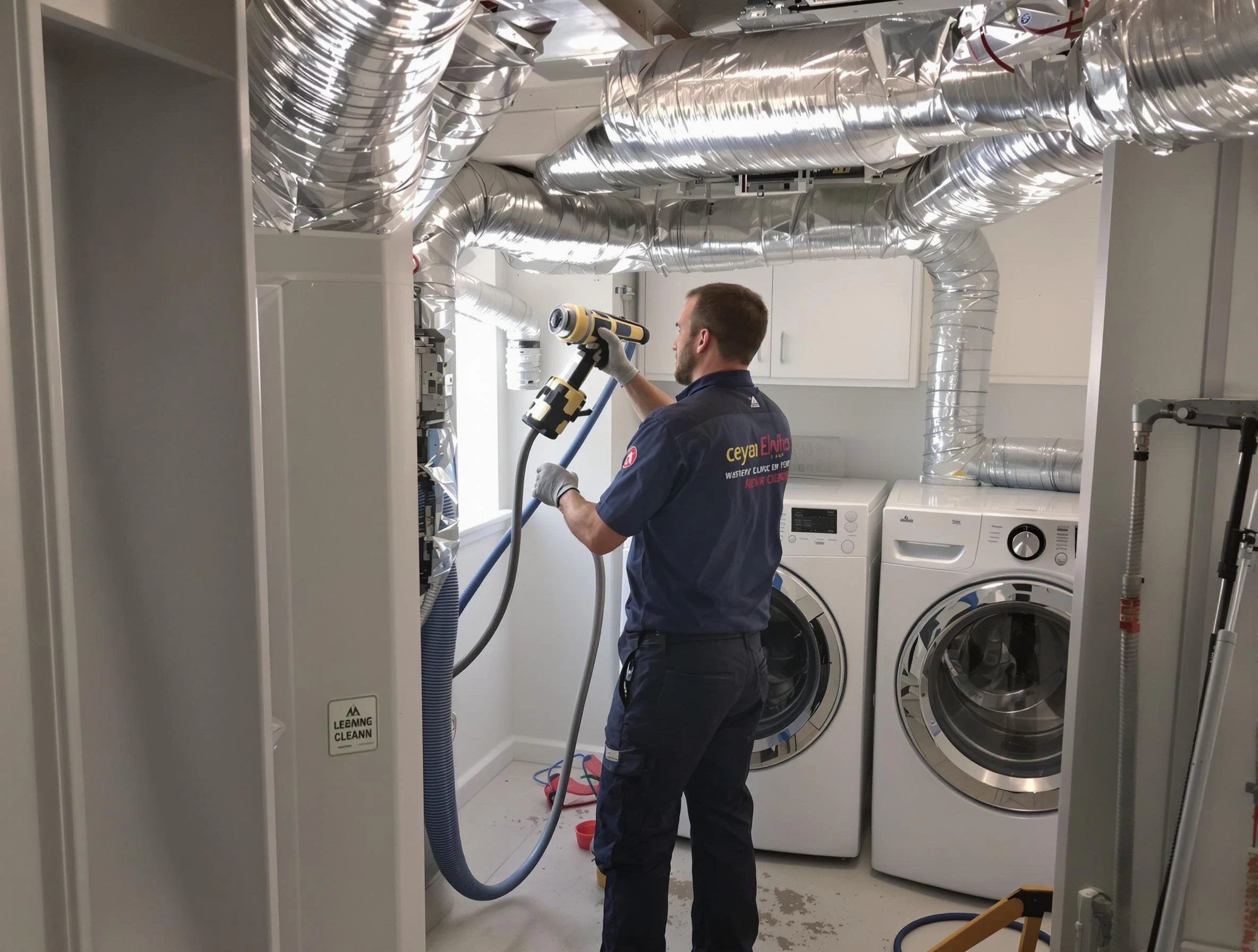 Ambridge Dryer Vent Cleaning specialist using advanced equipment for thorough duct cleaning in Ambridge